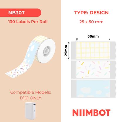 NB307 - Niimbot - D101 Only - 14x60mm - 125 Little World Mixed Labels