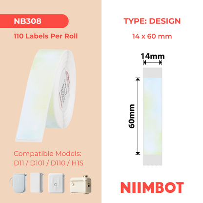 NB308 - Niimbot - D11 / D101 / D110 / H1S - 14x60mm - 110 Morning Labels