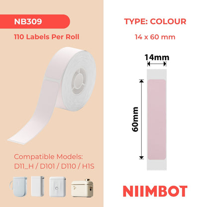 NIIMBOT - D Range - 14x60mm - Pink - 110 Labels