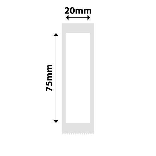 NB322 - NIIMBOT - D101 ONLY - R20X75MM - 90 LABELS PER ROLL - WHITE