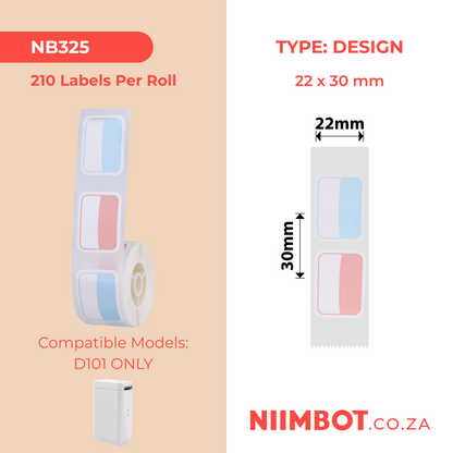 NB325 - NIIMBOT - D101 ONLY - R22X30 - 210 LABELS PER ROLL - COOL SUMMER - DESIGN