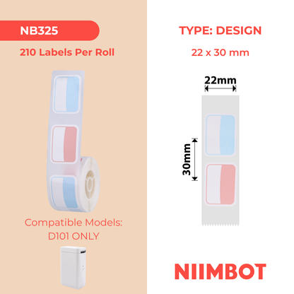 NB325 - NIIMBOT - D101 ONLY - R22X30 - 210 LABELS PER ROLL - COOL SUMMER - DESIGN