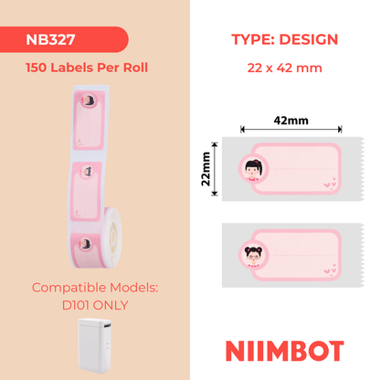 NB327 - Niimbot - D101 Only - 22x42mm- 150 Sweet Baby Labels