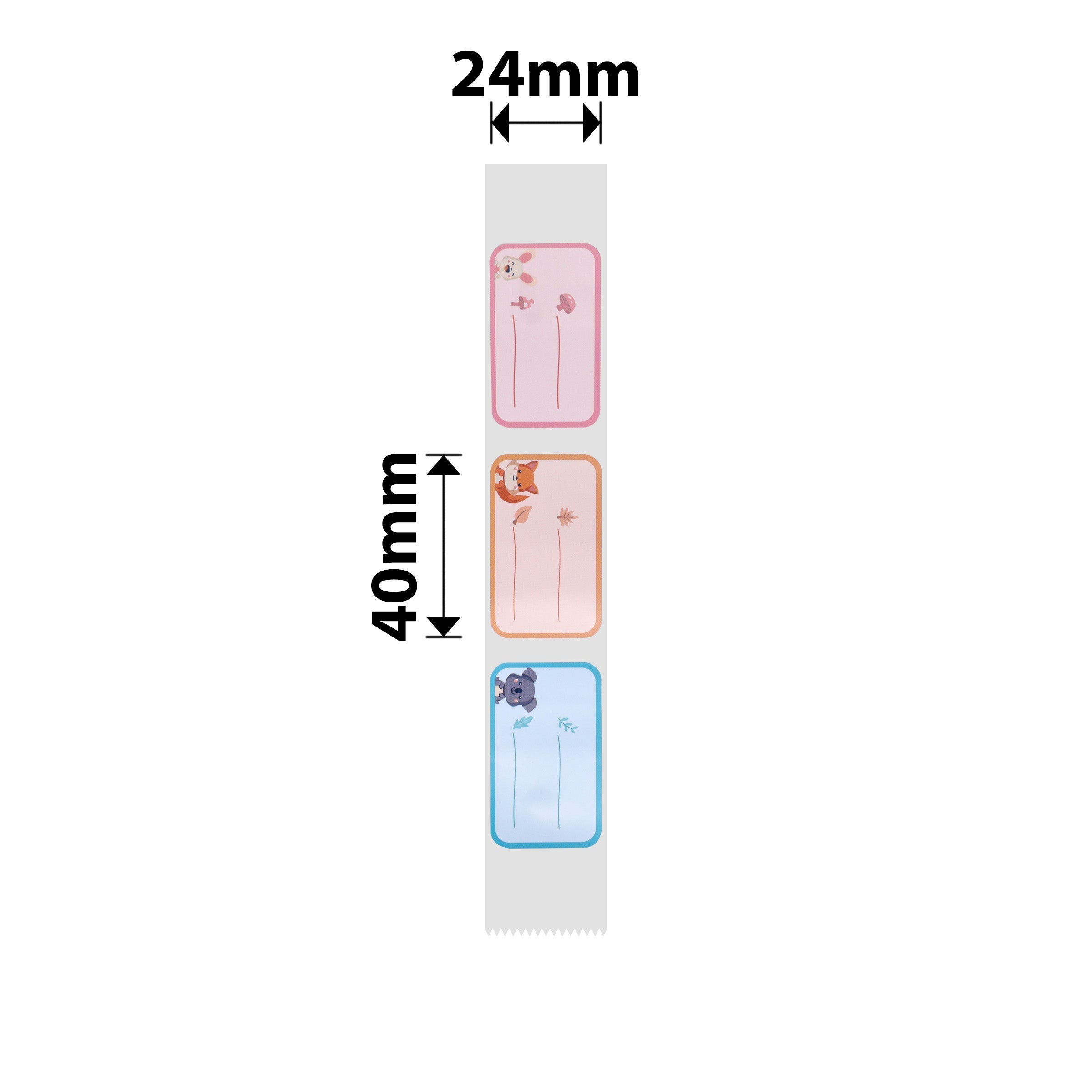 NB329 - NIIMBOT - D101 ONLY - R24X40MM - 160 LABELS PER ROLL - ANIMAL LEAGUE DESIGN