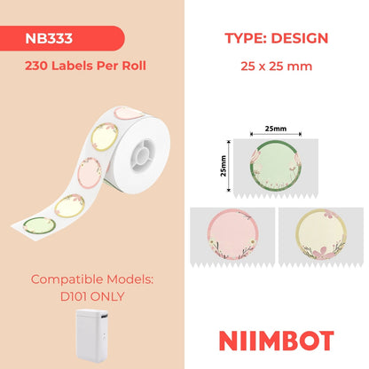 NIIMBOT - D101 Only - 25x25mm - Flower - 230 Labels