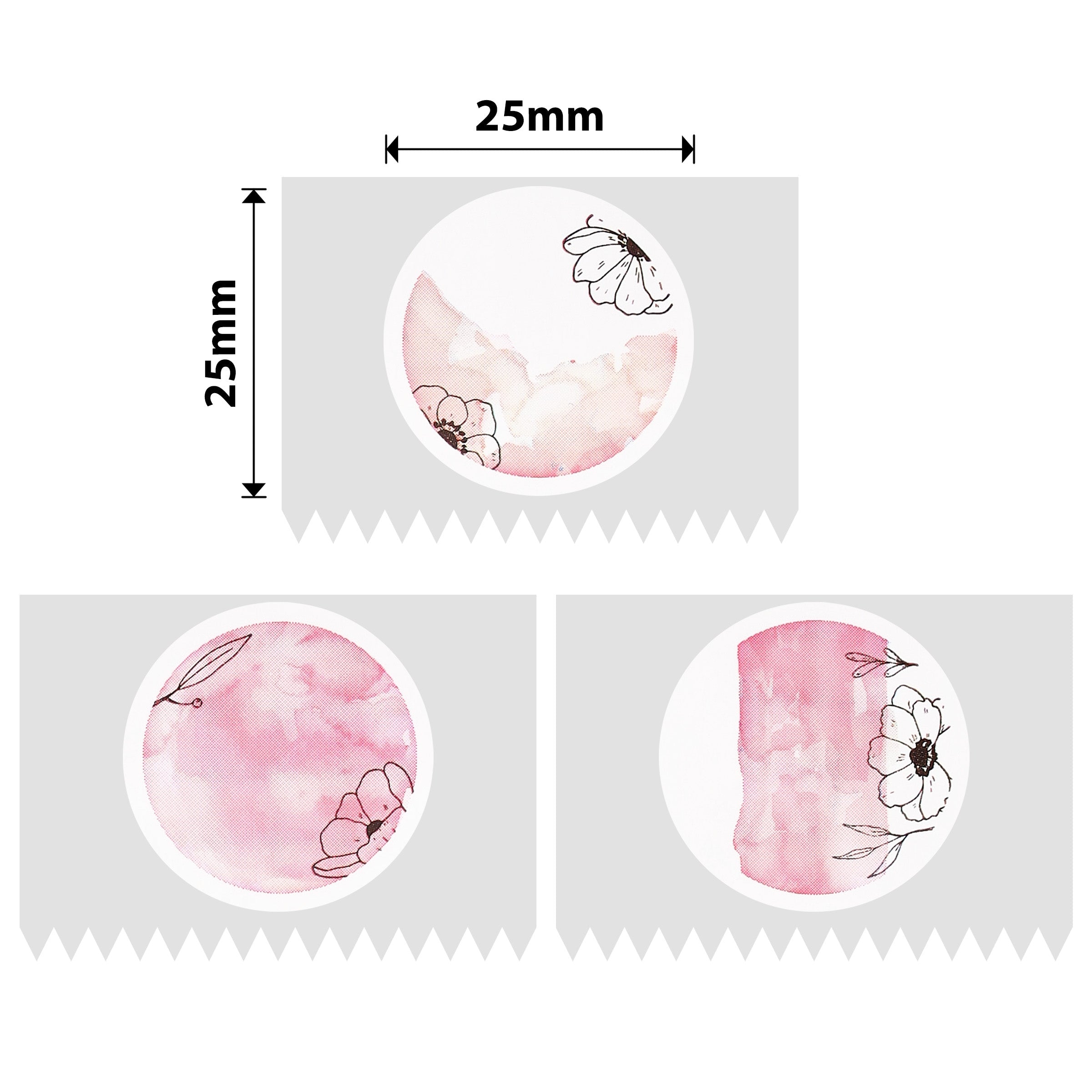 NB335 - Niimbot - D101 Only - 25x25mm - 225 Flower Pink Round Labels