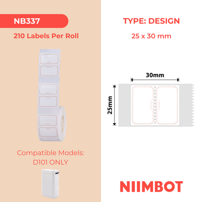 NB337 - Niimbot - D101 Only - 25x30mm - 210 Elegant Labels