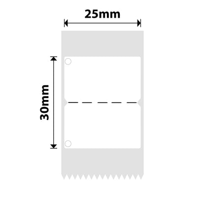NB340 - Niimbot - D101 Only - 25x30mm - 210 White With Hole Labels