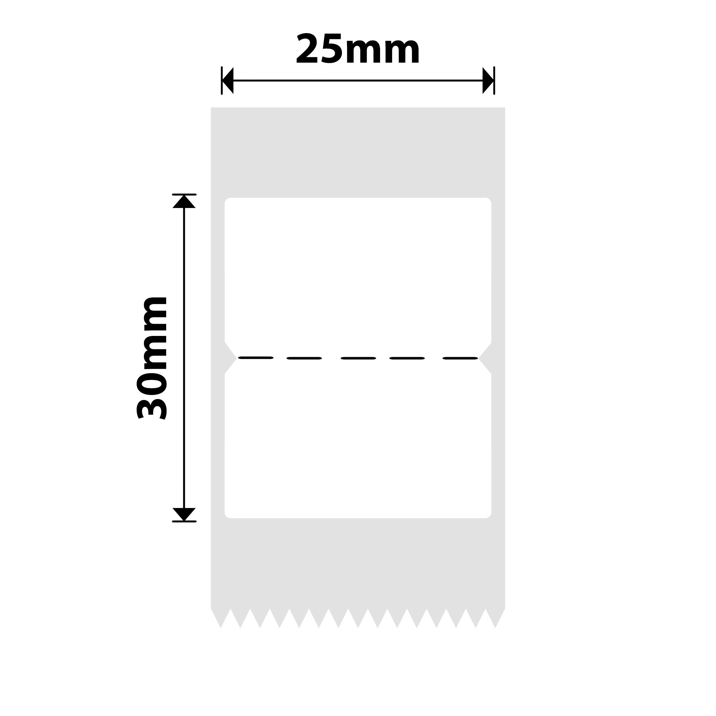 NB341 - NIIMBOT - D101 ONLY - R25X30MM - 210 LABELS PER ROLL - NO HOLE DESIGN