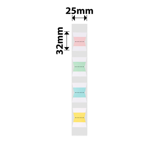 NB347 - NIIMBOT - D101 ONLY - R25X32MM - 190 LABELS PER ROLL - T SHAPE INDEX MIXED COLOURS