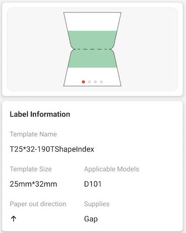 NB347 - NIIMBOT - D101 ONLY - R25X32MM - 190 LABELS PER ROLL - T SHAPE INDEX MIXED COLOURS