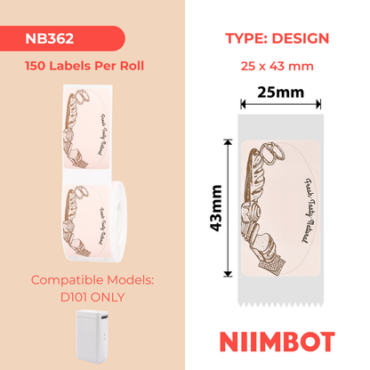 NIIMBOT - D101 ONLY - 25X43MM - 150 LABELS - SWEETTEA