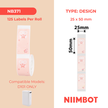NIIMBOT - D101 ONLY - 25X50MM - 125 LABELS - SAKURAKNOT