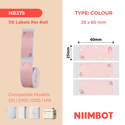 NB375 - Niimbot - D11 / D101 / D110 / H1S - 25x60mm - 110 Sakura Erya Labels