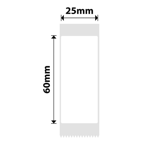 NB377 - NIIMBOT - D101 ONLY - R25X60MM - 110 LABELS PER ROLL - WHITE