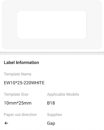 NB383 - NIIMBOT - B18 / N1 - EW10X25mm - 220 LABELS PER ROLL - WHITE