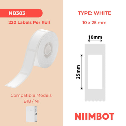 NIIMBOT - N1 - 10x25mm - White - 220 Labels