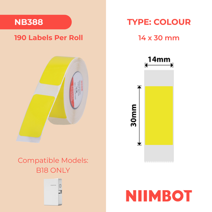 NB388 - NIIMBOT - B18 / N1 - EW14X30mm - 190 LABELS PER ROLL - YELLOW