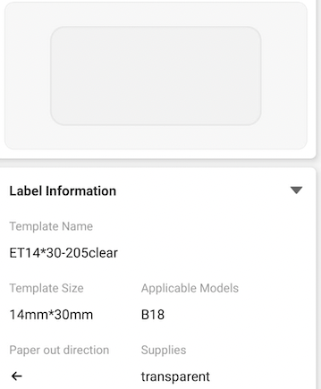 NB391 - NIIMBOT - B18 / N1 - ET14X30MM - 190 LABELS PER ROLL - TRANSPARENT