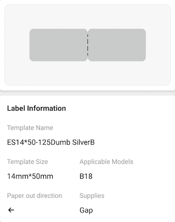 NB394 - NIIMBOT - B18 / N1 - ES14X50mm - 125 LABELS PER ROLL - DARK SILVER