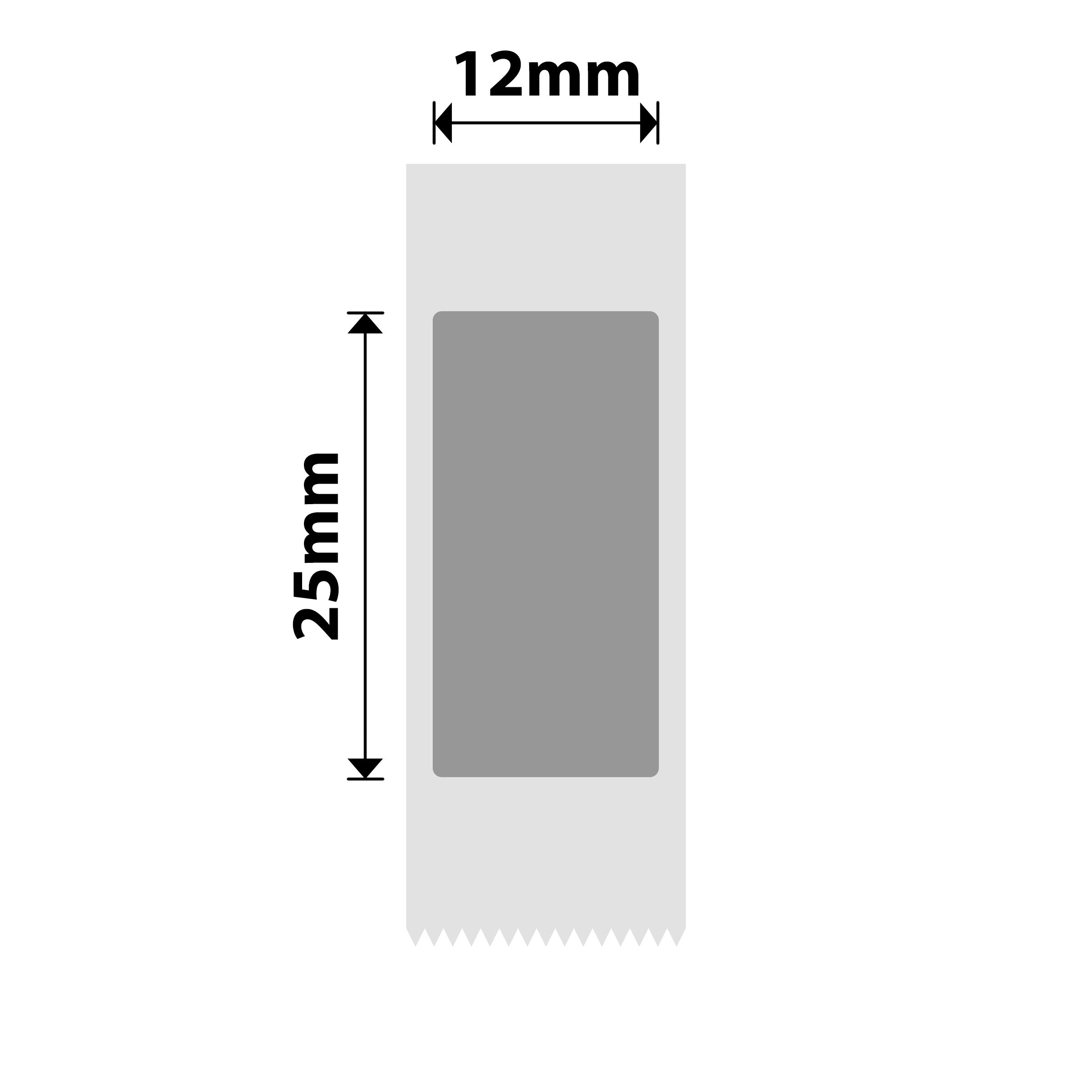 NB396 - NIIMBOT - B18 / N1 - ES12X25mm -225 LABELS PER ROLL - SILVER