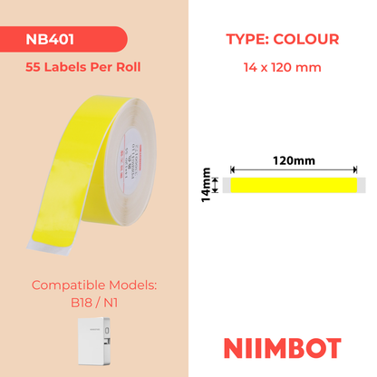 NB401 - Niimbot - N1 - 14x120mm - 55 Yellow Labels