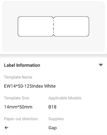 NB407 - NIIMBOT - B18 / N1 - EW14X50mm - 125 LABELS PER ROLL - WHITE