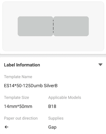 NB410 - NIIMBOT - B18 / N1 - EY14X50mm - 130 LABELS PER ROLL - DARK SILVER