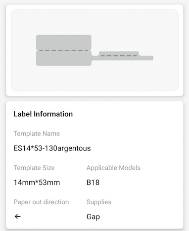 NB413 - NIIMBOT - B18 / N1 - EY14X53mm - 130 LABELS PER ROLL - DARK SILVER - JEWELLERY DESIGN
