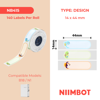 NB415 - Niimbot - N1 - 14x44mm - 140 Go To School Labels