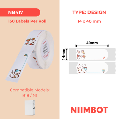 NB417 - Niimbot - N1 - 14x40mm - 150 Studying Labels