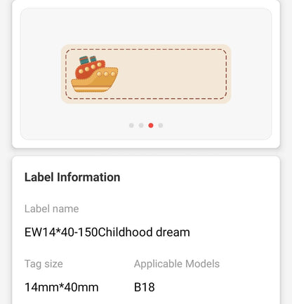 NB419 - NIIMBOT - N1 / B18 - EW14X40 - 150 LABELS - TRAVELING