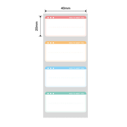 NB420 - NIIMBOT - B18 / N1 - EW14X40mm - 150 LABELS PER ROLL - NICE TO MEET YOU DESIGN