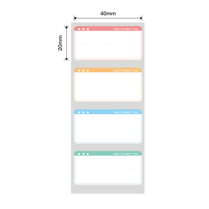 NB420 - NIIMBOT - B18 / N1 - EW14X40mm - 150 LABELS PER ROLL - NICE TO MEET YOU DESIGN