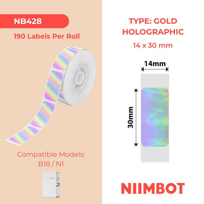 NIIMBOT - N1 - 14x30mm - Silver Hologram - 190 Labels