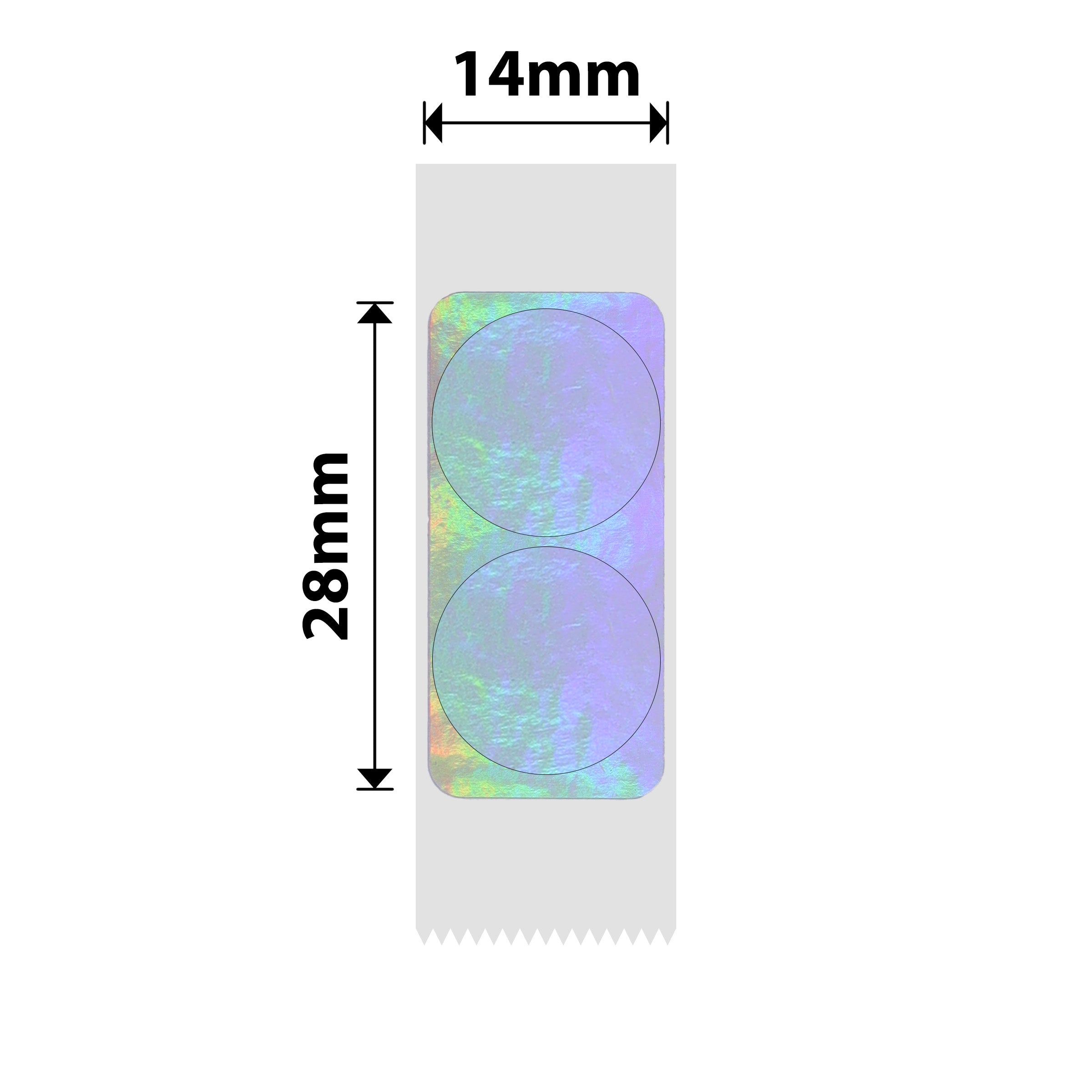 NB429 - NIIMBOT - B18 / N1 - EL14X28mm - 200 LABELS PER ROLL - HOLOGRAM ROUND SILVER