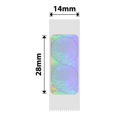 NB429 - NIIMBOT - B18 / N1 - EL14X28mm - 200 LABELS PER ROLL - HOLOGRAM ROUND SILVER