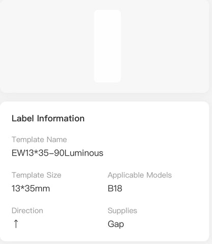 NB430 - NIIMBOT - B18 / N1 - EL13X35mm - 90 LABELS PER ROLL - LUMINOUS DESIGN