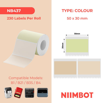 NIIMBOT - B Range - 50x30mm - Multi-Colour - 230 Labels