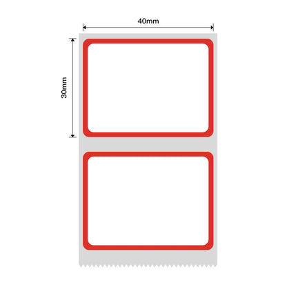 NB444 - NIIMBOT - B1 / B21 / B3S / B4 - 40X30MM - 230 THERMALS LABELS - RED FRAME DESIGN