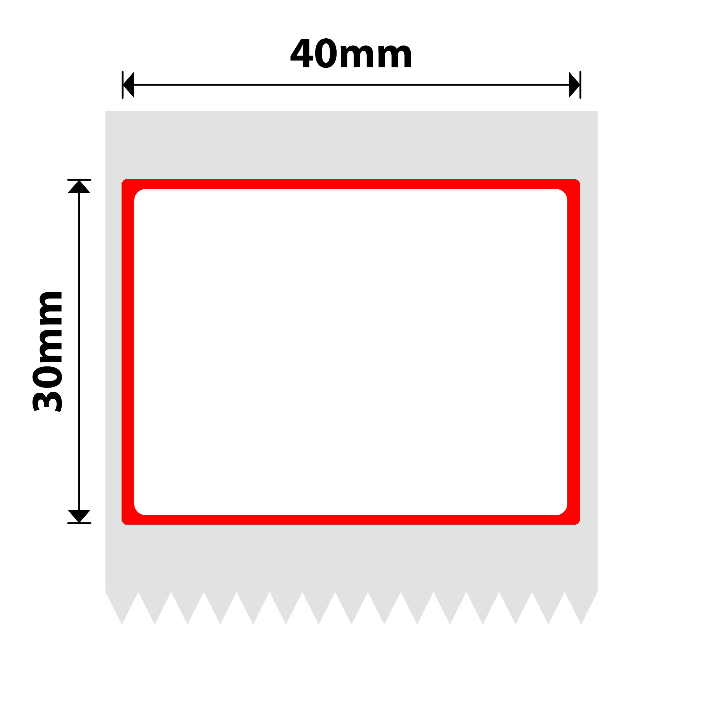 NB444 - Niimbot - B1 / B21 / B31 / B3S / B4 - 40x30mm - 230 Red Frame Labels