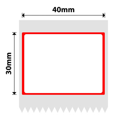 NB444 - Niimbot - B1 / B21 / B31 / B3S / B4 - 40x30mm - 230 Red Frame Labels