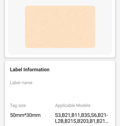 NB448 - NIIMBOT - B1 / B21 / B3S / B4 - 50X30MM - 230 THERMAL LABELS - CRAFT PAPER COLOUR DESIGN