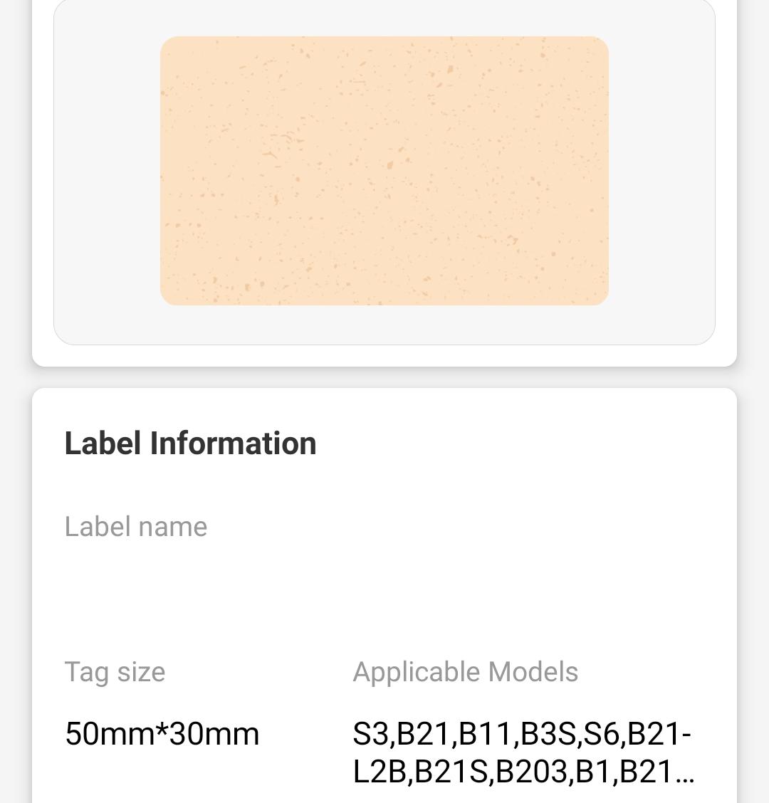 NB448 - NIIMBOT - B1 / B21 / B3S / B4 - 50X30MM - 230 THERMAL LABELS - CRAFT PAPER COLOUR DESIGN
