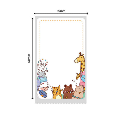 NB450 - NIIMBOT - B1 / B21 / B3S / B4 - 30X50MM - 150 LABELS PER ROLL - FUN ANIMAL DESIGN