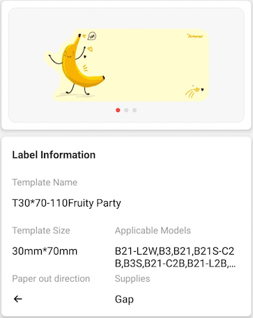 NB451 - NIIMBOT - B1 / B21 / B3S / B4 - T30X70MM - 110 LABELS PER ROLL - FRUITY PARTY DESIGN