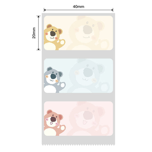 NB452 - NIIMBOT - B1 / B21 / B3S - T40X20MM - 320 LABELS PER ROLL - CUTE BEAR DESIGN