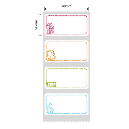 NB454 - NIIMBOT - B1 / B21 / B3S / B4 - 40X20MM - 320 THERMAL LABELS (MULTI-COLOUR) - STUDY BUDDY DESIGN
