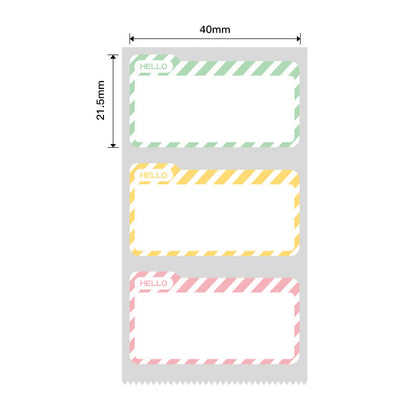 NB457 - NIIMBOT - B1 / B21 / B3S / B4 - 40X21.5MM - 300 THERMAL LABLES (MULTI-COLOUR) - HELLO NAME TAG DESIGN