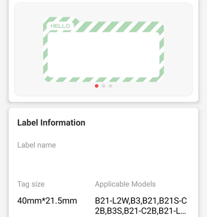 NB457 - NIIMBOT - B1 / B21 / B3S / B4 - 40X21.5MM - 300 THERMAL LABLES (MULTI-COLOUR) - HELLO NAME TAG DESIGN